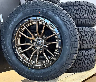 20x10 Fuel D681 Bronze Rebel Wheels 35  AT Tires 8X170 Ford Excursion F350 • $2469.05