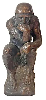 Vintage Marwal Chalkware Sculpture Statue THE THINKER Signed ~ M. LUCCHESI • $246.45