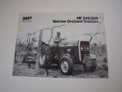 Massey-Ferguson MF 245/265 Narrow Orchard Tractor Brochure Original MINT '80 • $19.99