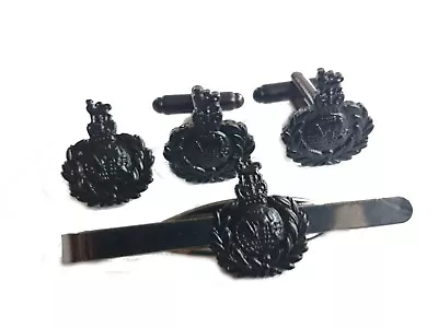 £8 • Buy Royal Marines Cufflinks, Tie Clip, Lapel Badge, Set Or Individual Subdued Black