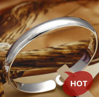 Elegant 925 Sterling Silver New Fashion Jewelry Unique Open Bracelet Bangle Cuff • $15.74