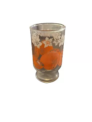 Vintage Anchor Hocking Juice Glass Oranges White Floral Mid Century 4  • $3.99