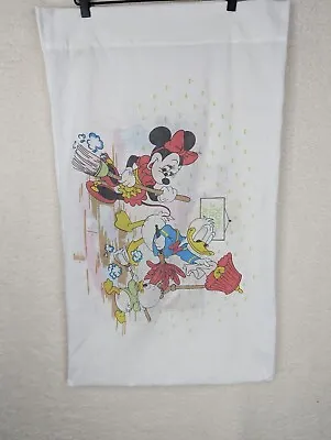 Vtg Mickey Mouse Club Pillowcase Minnie Donald Baby Mickey Huey Duey  • $12