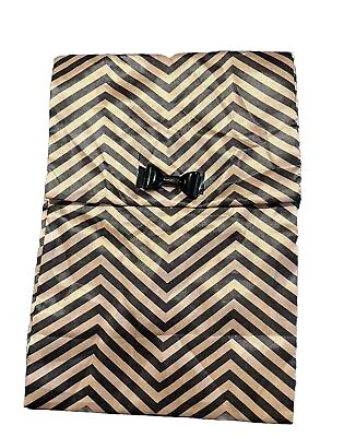 NEW Mac Satin Make Up Bag Stripe Peach Black • £4