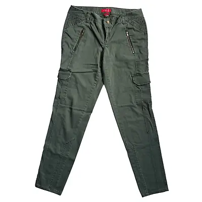 Elle Womens Skinny Cargo Pants Size 4 Green Low Rise Stretch Y2K Grunge • $12