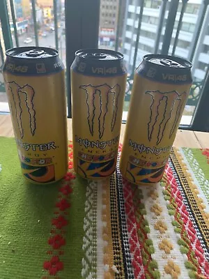 RARE! Lot Of 3 MONSTER ENERGY DRINK VR46 THE DOCTOR VALENTINO ROSSI FULL CAN • $37.97