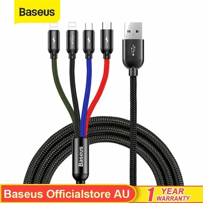 $9.99 • Buy Baesus 4 In 1 Charger Cable USB Type C For Apple Micro Cord For IPhone Android