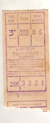 Bus / Tram Ticket London Transport Gibson M/c No 35530 Route 266 Cricklewood • £3.99