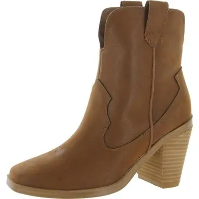 Mia Womens Markus Leather Square Toe Casual Ankle Boots Boots BHFO 5758 • $20.99