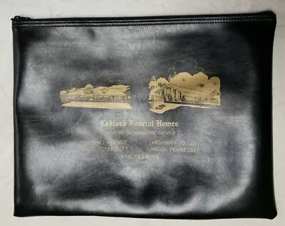 Vintage Funeral Home Document Bag Black Zipper • $19.99