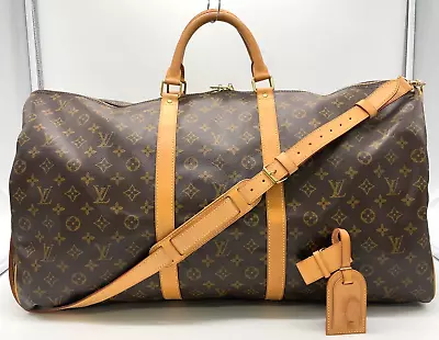 Auth  Louis Vuitton Monogram Keepall Bandouliere 60 M41412 Boston Bag JN040029 • £443.16