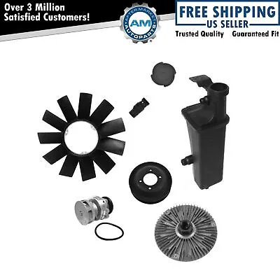 Water Pump Fan Clutch Blade Expansion Tank & Thermostat Kit For BMW E46 Z3 X3 • $147.84