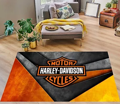 Harley Davidson Rug Motorcycle Rug Harley Funs Rug Office RugGarage Room Rug • $53.94