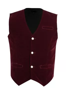 Men's Red Velvet Victorian Gentlemen Club Vest/Waistcoat Vest • $44.73