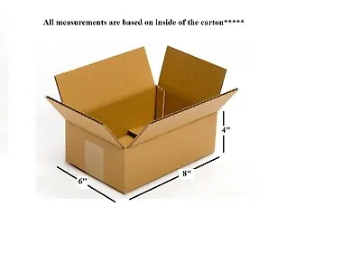 8 X 6 X 4  Corrugated Kraft Shipping Boxes Select Quantity SHIPS FAST! • $19.50