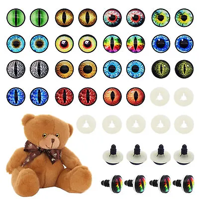 10 Pairs Random Glass Safety Eyes For Stuffed Animal Doll Toy Bear Cat Eyes 12mm • $8.79