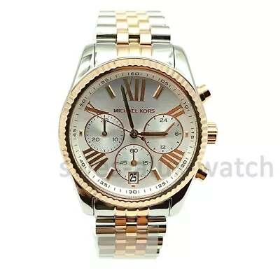 MICHAEL KORS MK5735 Women's Watch Two Tone Stainless Steel Bracelet Silver Dial • $117