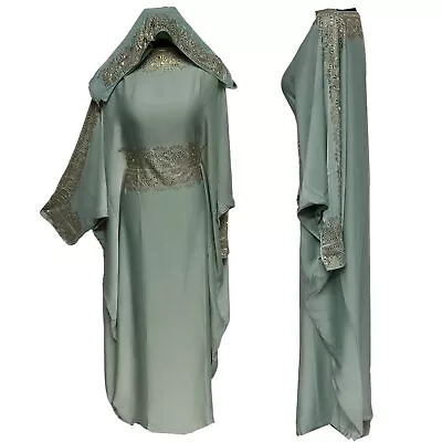 Women Stone Work Abaya Farasha Jalabiya Arab Long Dress • £43