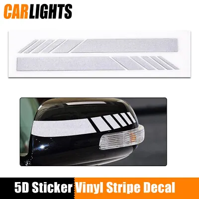 2X Fit For Car Accessories Rearview Mirror 5D Sticker Vinyl Stripe Decal Silver • $4.84