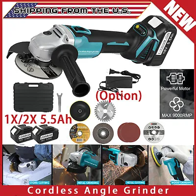 Angle Grinder Cordless Electric Cut‑Off Tool Kit 5.5Ah Battery 18V For Makita • $68.99