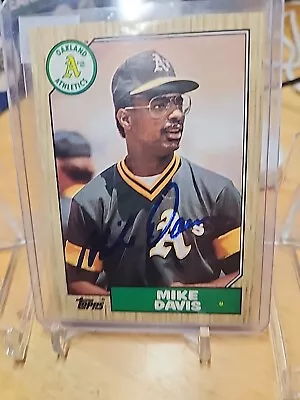 Mike Davis 1987 Topps #83 Autographed Card Oakland A's Nm-mt • $14.99