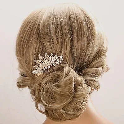 Aimimier Peacock Crystal Hair Side Combs Vintage Rhinestone Long Teeth Hair C... • $17.26