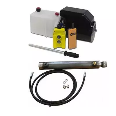 12V DC Single Acting Hydraulic Powerpack Trailer Kit Wireless + Handpump • £886.63