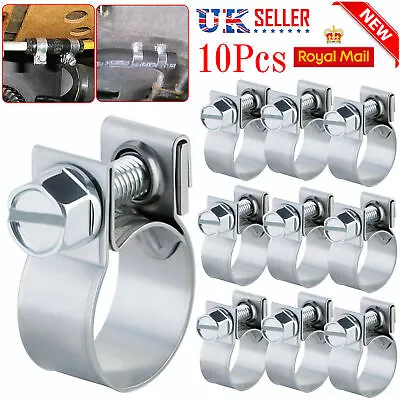 £2.85 • Buy 10 X Mini Hose Jubilee HOSE Clip Clamp Fuel Line Diesel Petrol Pipe Clamps Clips