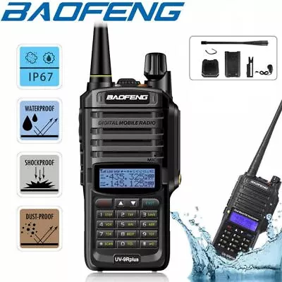 £40.79 • Buy Dual Band Two Way 20W UV-9R Plus VHF UHF Walkie Talkie Radio Waterproof IP68 UK