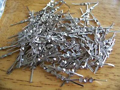 100 25 Mm SILVER CHANDELIER PARTS LAMP CRYSTAL PRISM BEAD CONNECTOR PINS BOWTIE • $8.90