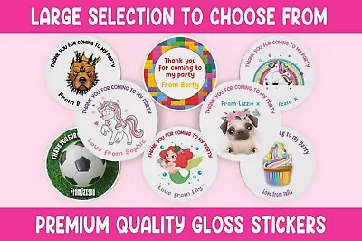 Personalised GLOSS Birthday Stickers Labels Thank You For Coming To My Party • £3.95