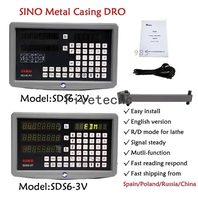 SINO SDS6-2V DRO Lathe 2 Axis Digital Readout SDS6-3V Milling 3 Axes Readouts • $117.50