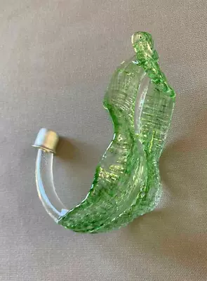 Vintage Hand Blown Murano Italy Green Glass Leaf Chandelier Part Vetri Venini • $38