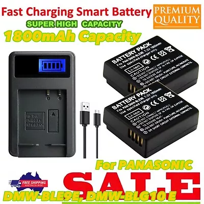 2xBattery +Charger For DMW-BLE9 Panasonic Lumix DC-LX100 II Digital Camera (MK2) • $38.66