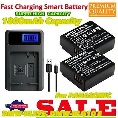 Battery +Charger For DMW-BLE9 Panasonic Lumix DC-GX9 DC-G100 DC-LX100 II Camera • $38.33