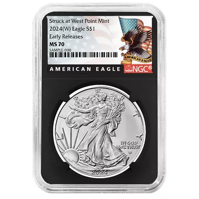 2024 (W) $1 American Silver Eagle NGC MS70 ER Black Label Retro Core • $54.85