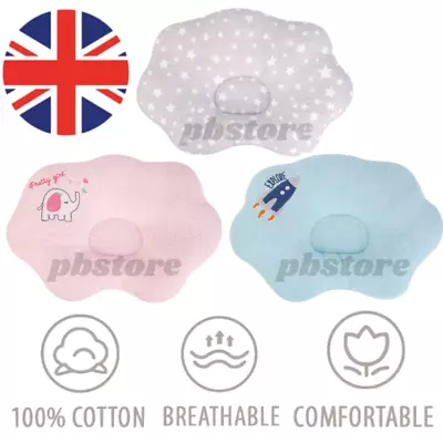 £7.59 • Buy Newborn Baby Cot Pillow Prevent Flat Head 100% Cotton Breathable 