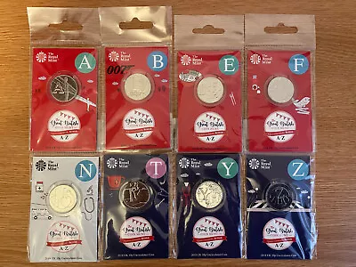 10p A-z Alphabet 10 Pence Royal Mint Carded Uncirculated Coins - Various Designs • £6.65