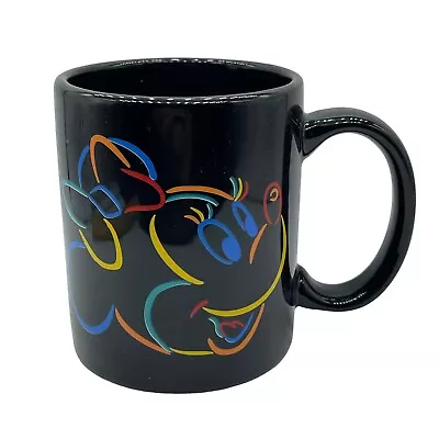 Disney Minnie Mouse Mug Coffee Cup Black Disney Original Product Neon Rainbow • $18