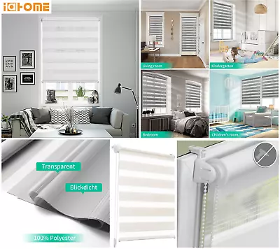 £18.99 • Buy Day And Night Zebra Window Roller Blinds 150cm Drop Home Office Window Blinds UK