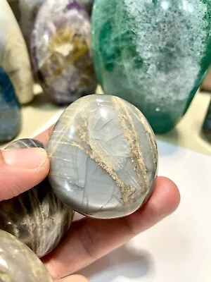 Gray Moonstone Crystal Stone Healing Crystals Yoga Reiki Meditation 2  • $14