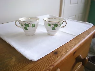 Colclough Bone China -  2  Ivy Leaf  Tea Cups In Very Good Condition • £6.75