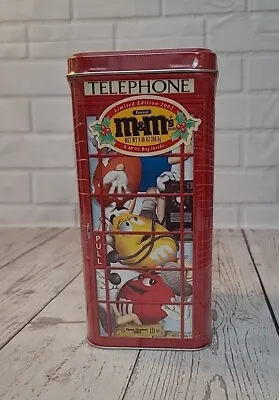 M&m's Tin ~ Red Telephone Booth ~ Christmas Village Series ~ 2002 ~ Unopened • $22.82