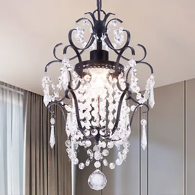 $35.29 • Buy Modern K9 Crystal Chandelier Ceiling Pendant Light Fixture Hanging Lamp E26 Bulb