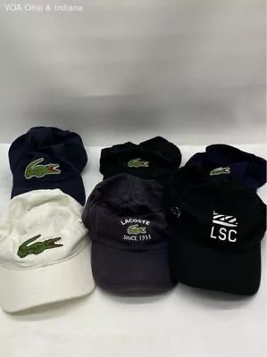 6 Lacoste Baseball Style Hats Various Colors & Designs Adjustable Size • $10.50