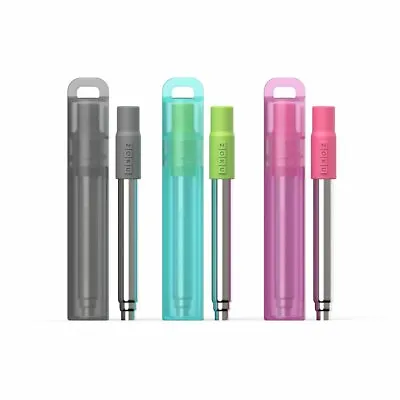 £9.99 • Buy ZOKU Reusable Pocket Straw With Carrying Case And Cleaning Brush ALL COLOURS