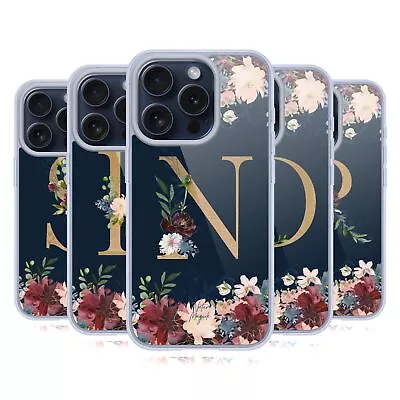 NATURE MAGICK FLORAL MONOGRAM GOLD NAVY 2 GEL CASE COMPATIBLE W/ IPHONE/MAGSAFE • $24.95