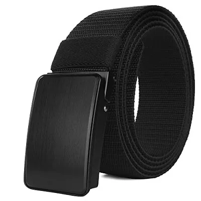 Awlyfm Mens Stretch Belts Elastic Canvas Webbing Belt For Men Black  Tall 47inch • $17.99