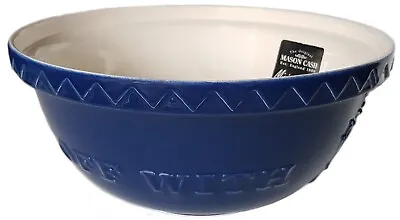 MASON CASH 29cm Glazed Cermic MIXING BOWL Off With Her Bread BLUE 4.5ltr • £24.99