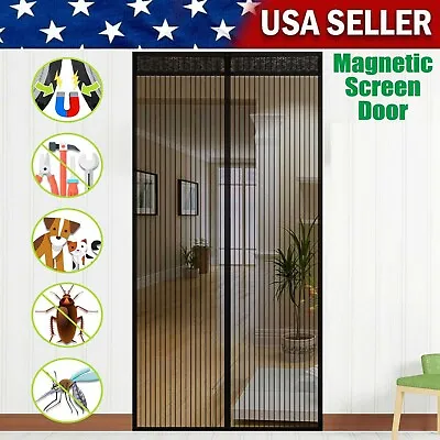 Magnetic Screen Door Heavy Duty Hands Free Mosquito Mesh Anti Bugs Fly Curtain • $7.95